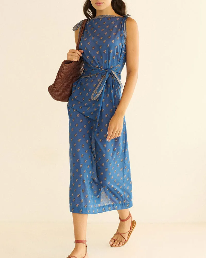 Summer Holiday Printed Wrap Midi Dress sold by Larosa product image thumbnail 4