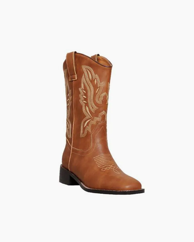 Casual Street Western Cowhide Mid Calf Boots sold by Larosa