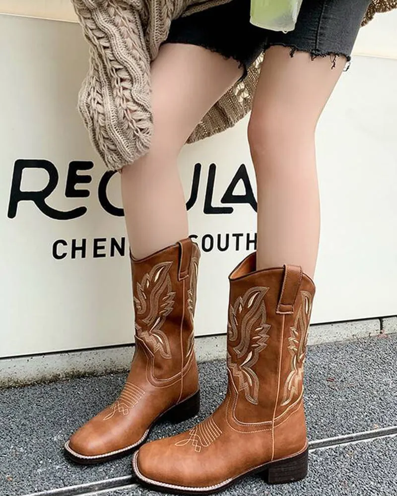 Casual Street Western Cowhide Mid Calf Boots sold by Larosa product image thumbnail 4