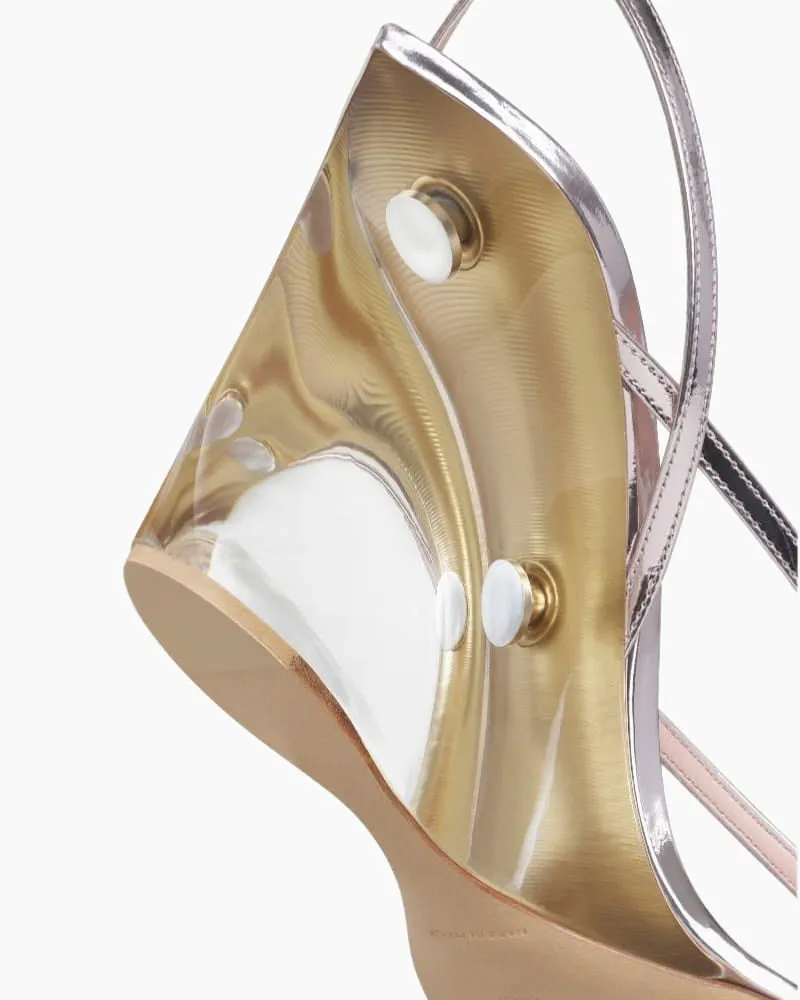 Transparent Plexi Heel Wedge Thong Sandals sold by Larosa product image thumbnail 4