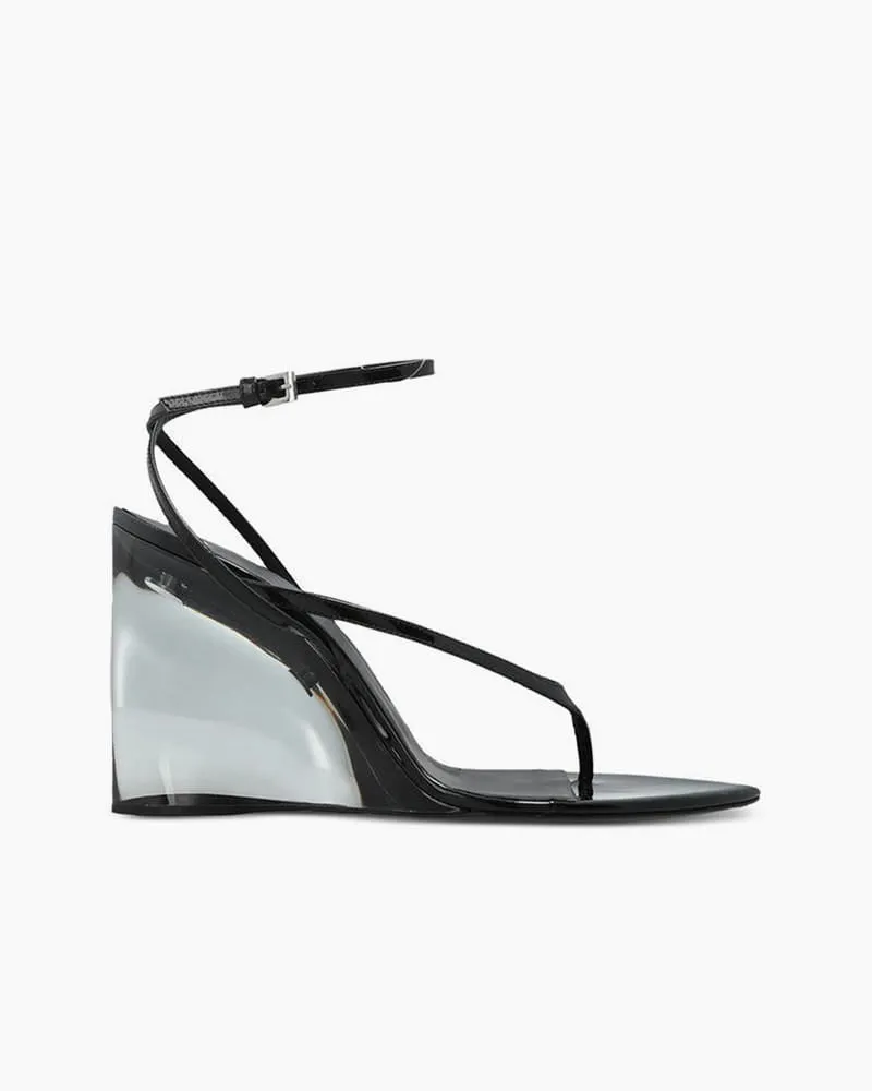 Transparent Plexi Heel Wedge Thong Sandals sold by Larosa product image thumbnail 5