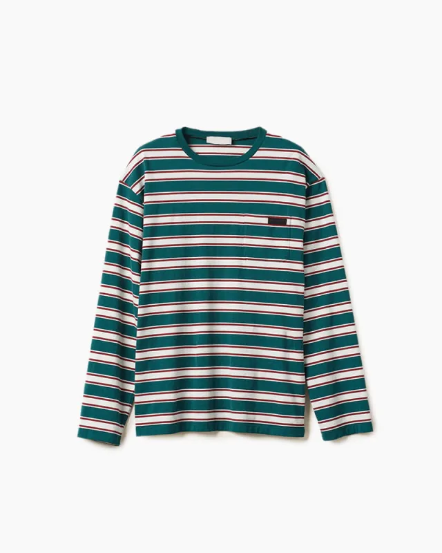 Striped Cotton Jersey Long Sleeve Tee made by Larosa