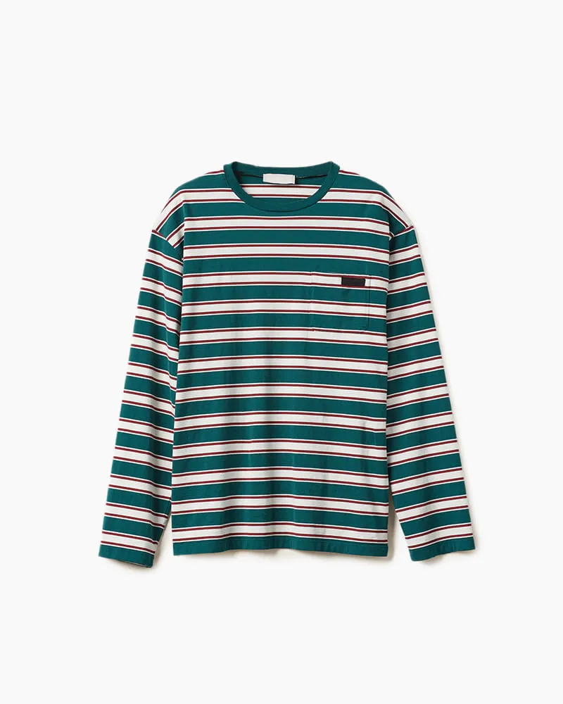 Striped Cotton Jersey Long Sleeve Tee sold by Larosa