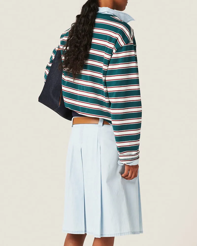 Striped Cotton Jersey Long Sleeve Tee sold by Larosa product image thumbnail 3