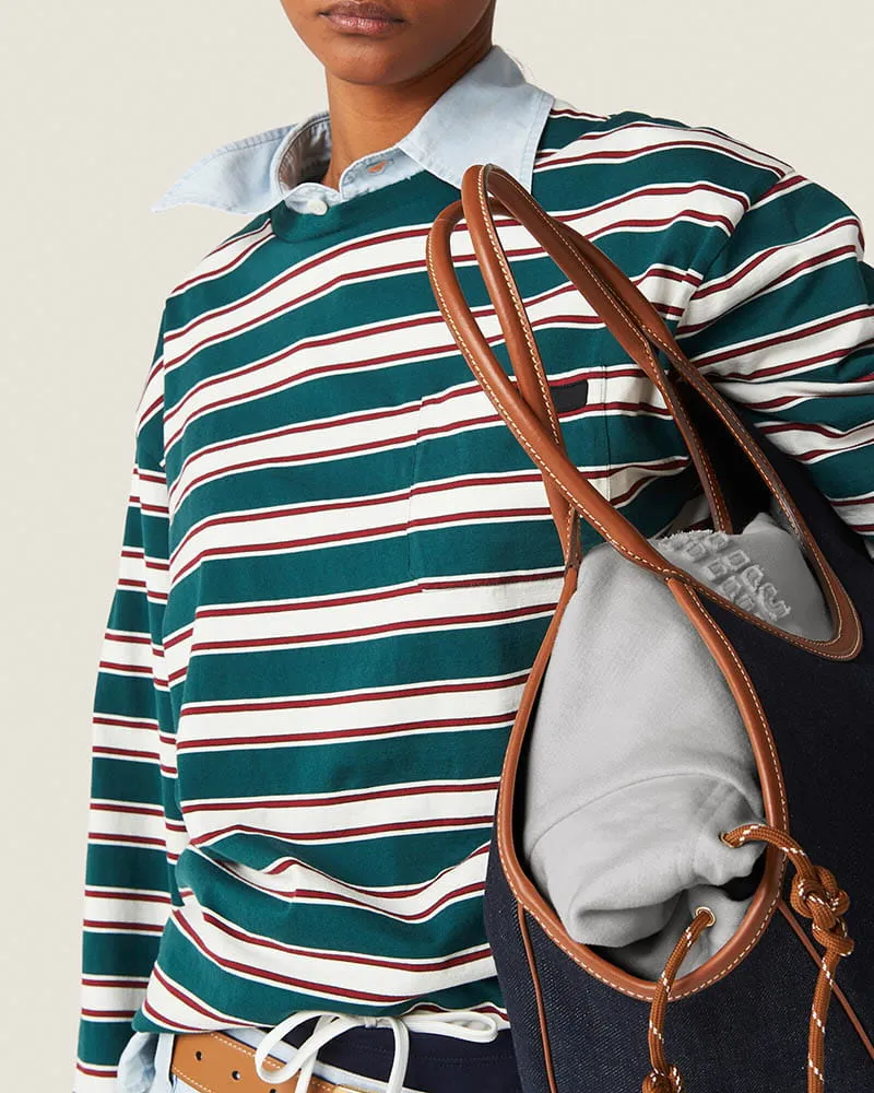 Striped Cotton Jersey Long Sleeve Tee sold by Larosa product image thumbnail 4