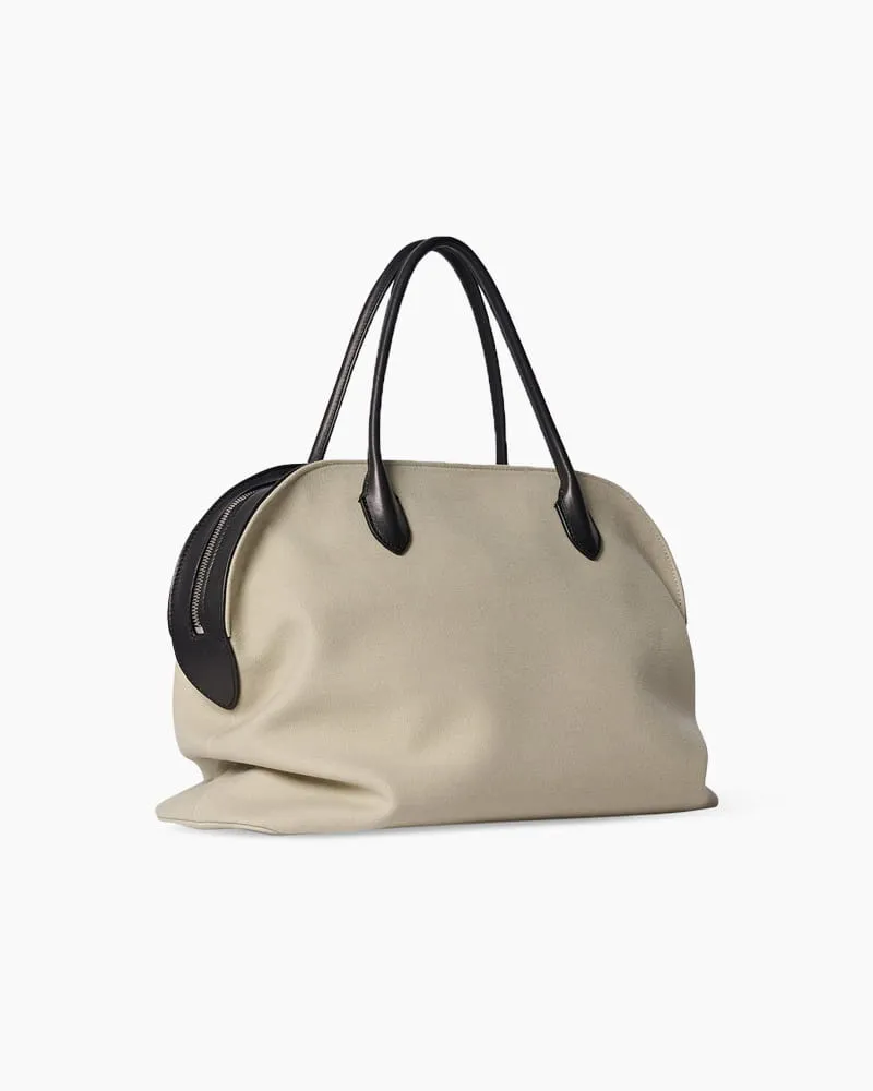 Soft Structured Canvas Leather Handle Tote sold by Larosa product image thumbnail 2