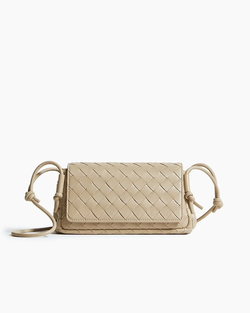 Evening Ready Woven Leather Crossbody Clutch sold by Larosa