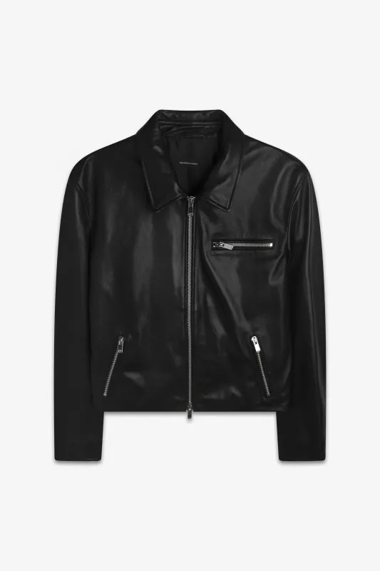 LEATHER BLOUSON JACKET - SMOOTH sold by Pearled Ivory