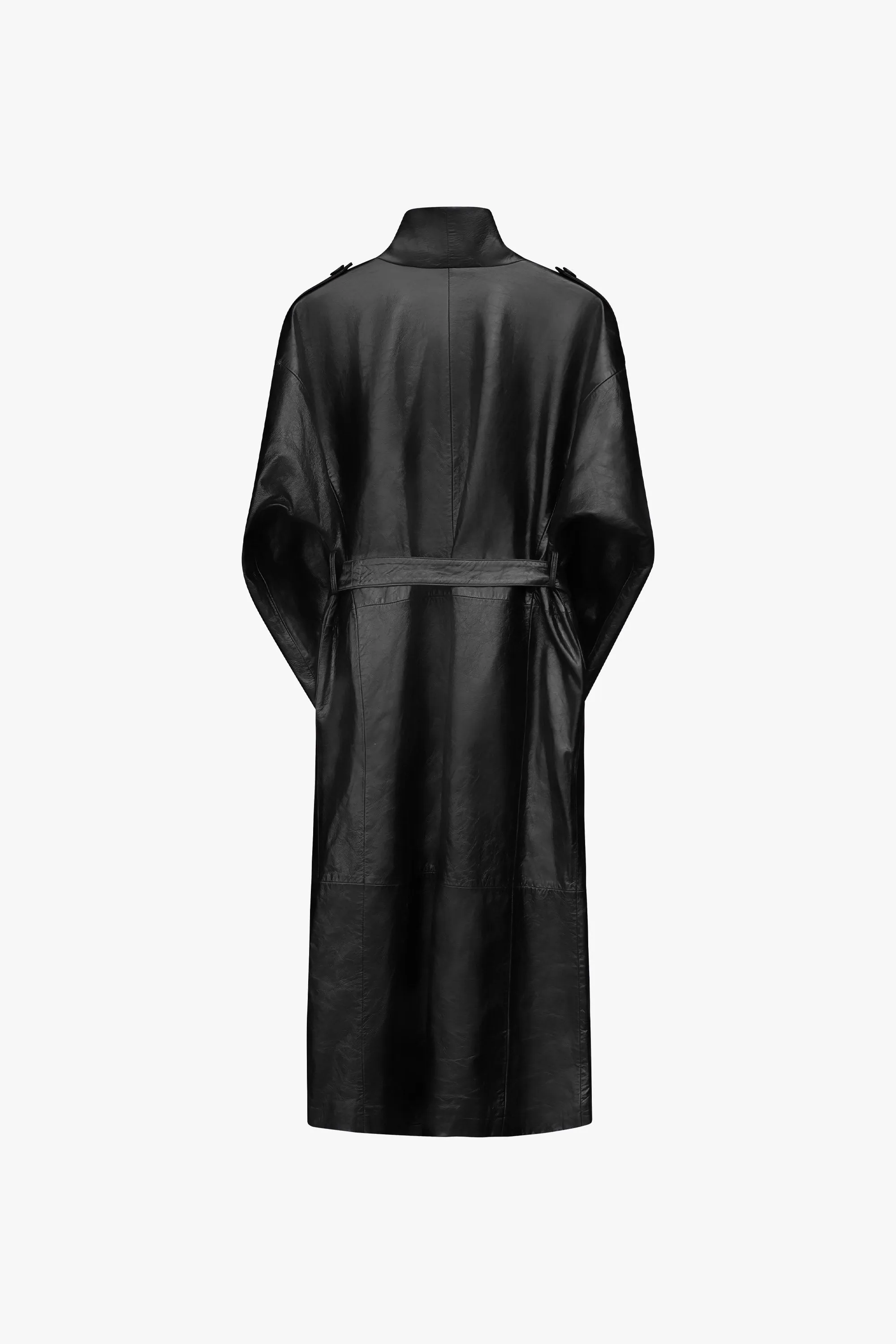 Valena Leather Trench Coat sold by Pearled Ivory product image thumbnail 3