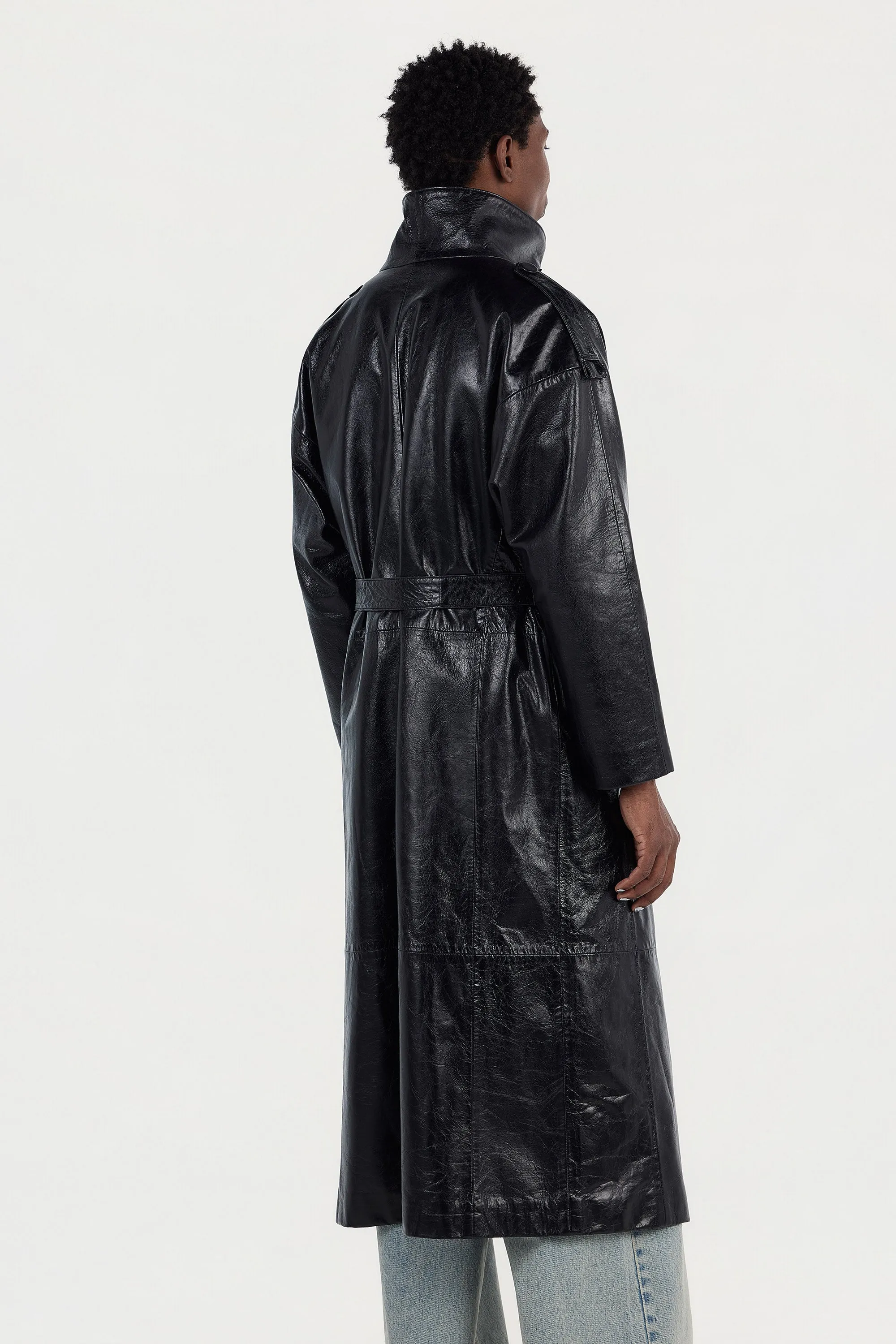 Valena Leather Trench Coat sold by Pearled Ivory product image thumbnail 5