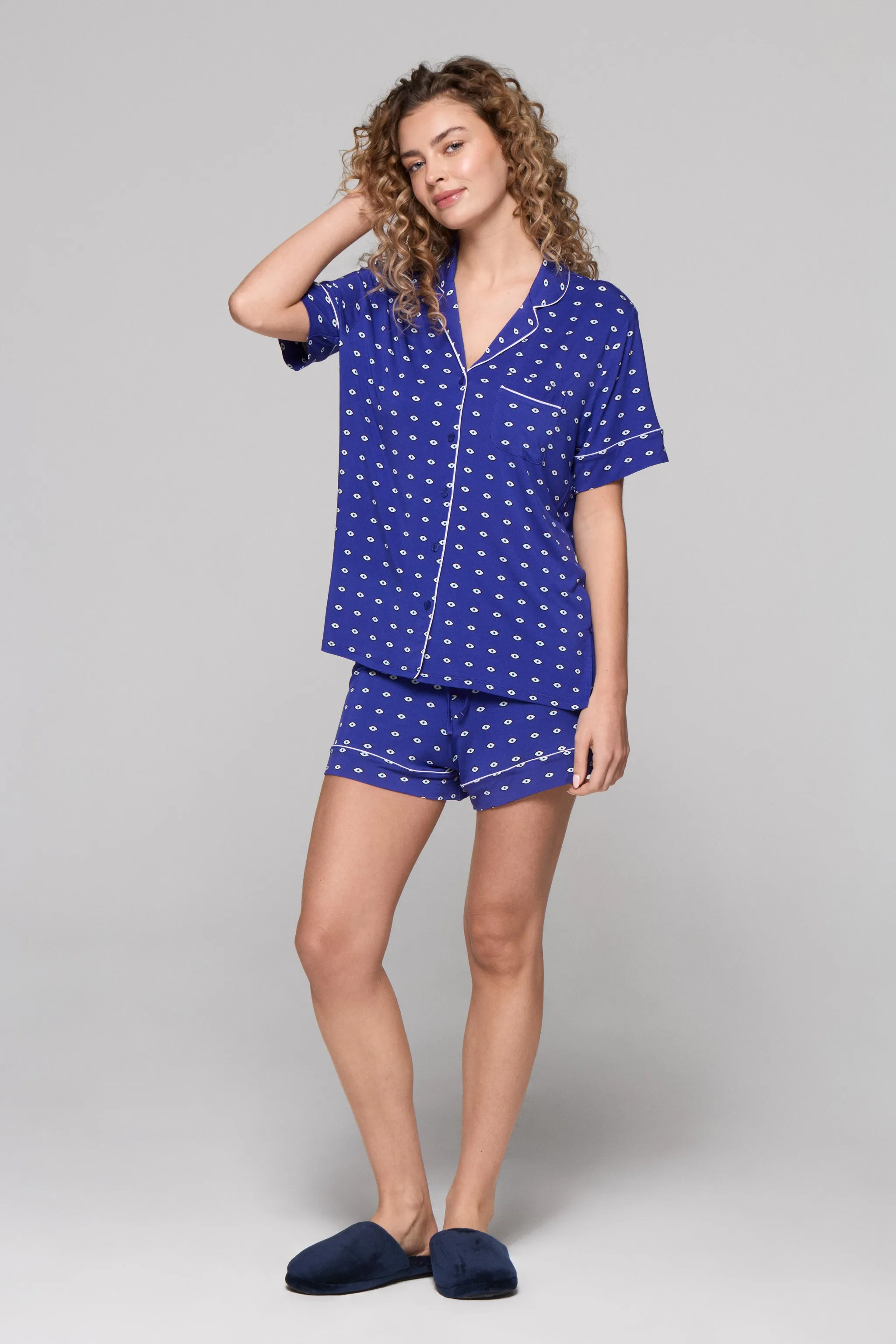 Meet Me in Mykonos Short Pajama Set sold by Crickle Daisy