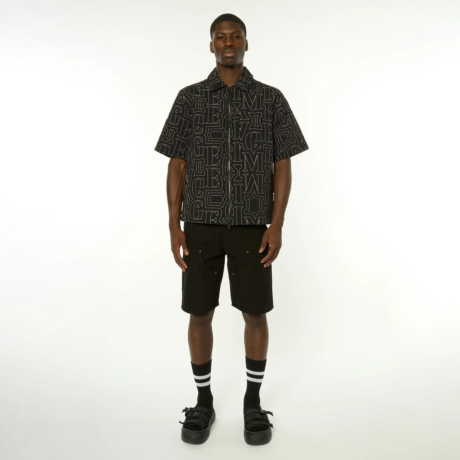 QUILT EMBROIDERY ZIP SHIRT sold by Criminal Damage product image thumbnail 3