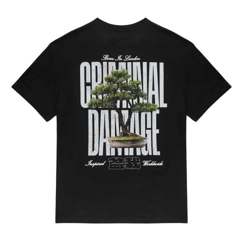 BONSAI GRAPHIC T-SHIRT  BLACK sold by Criminal Damage
