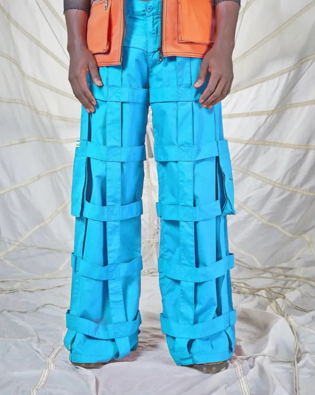 LATTICE TROUSERS - BLUE sold by Criminal Damage