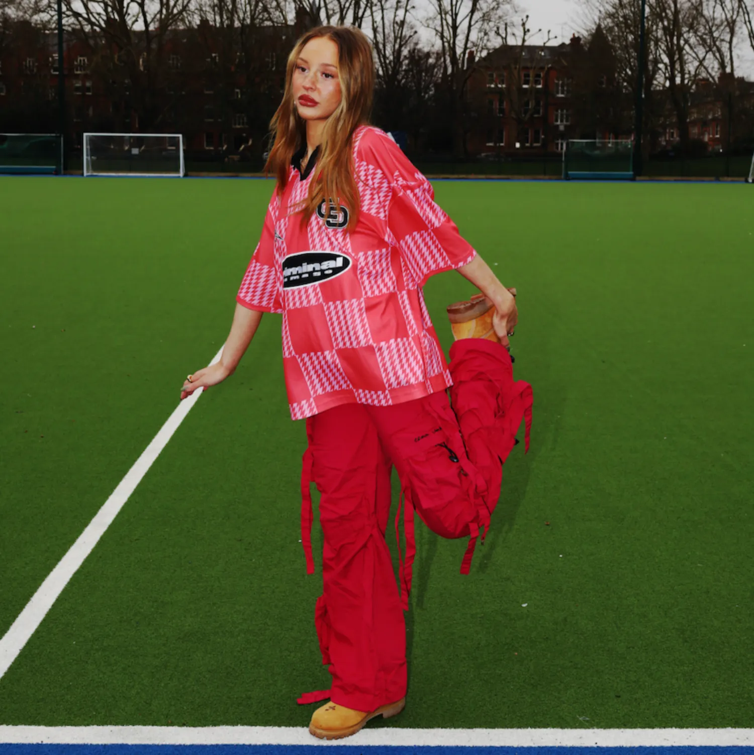 WOMENS RED CARNABY TROUSERS sold by Criminal Damage product image thumbnail 3