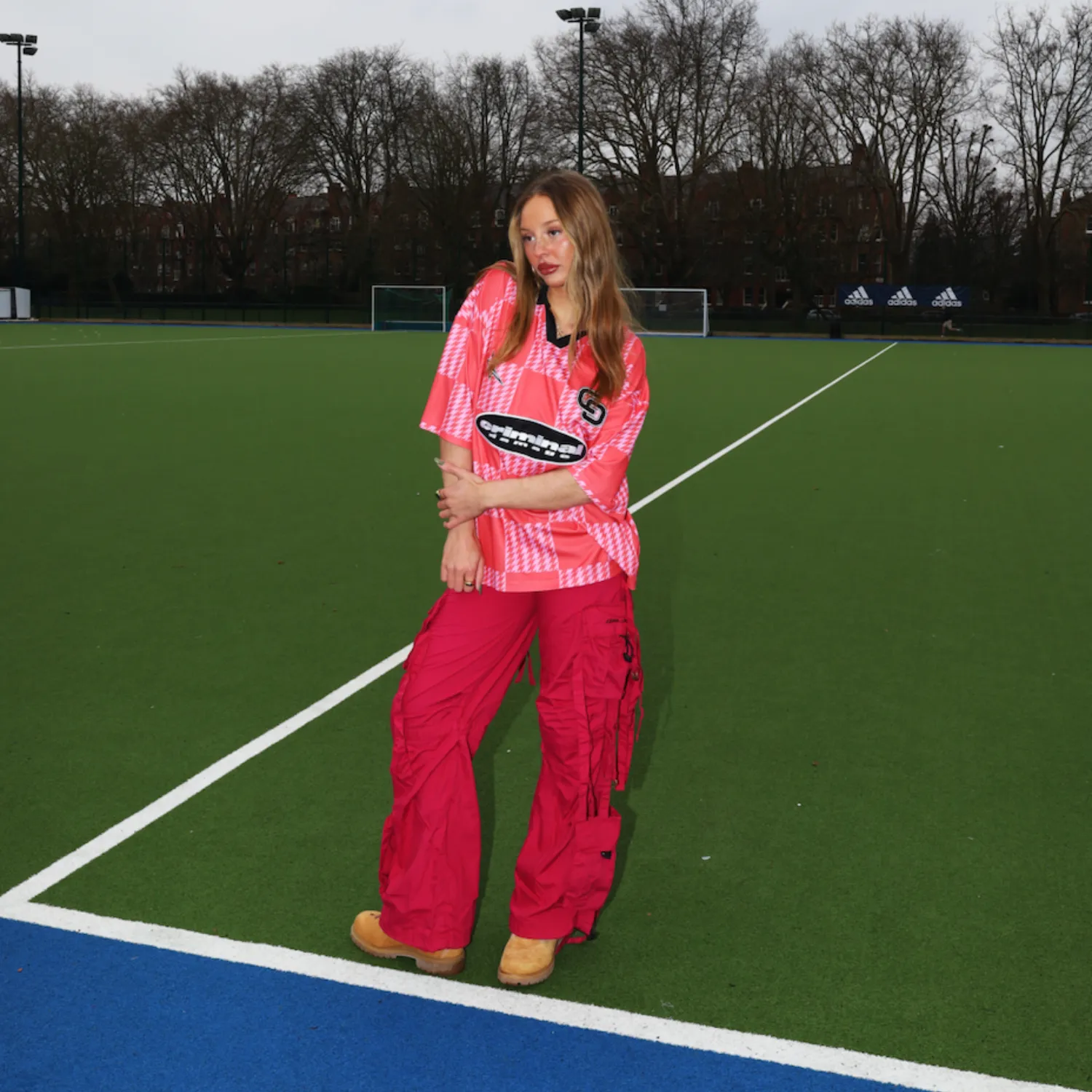 WOMENS RED CARNABY TROUSERS sold by Criminal Damage product image thumbnail 4