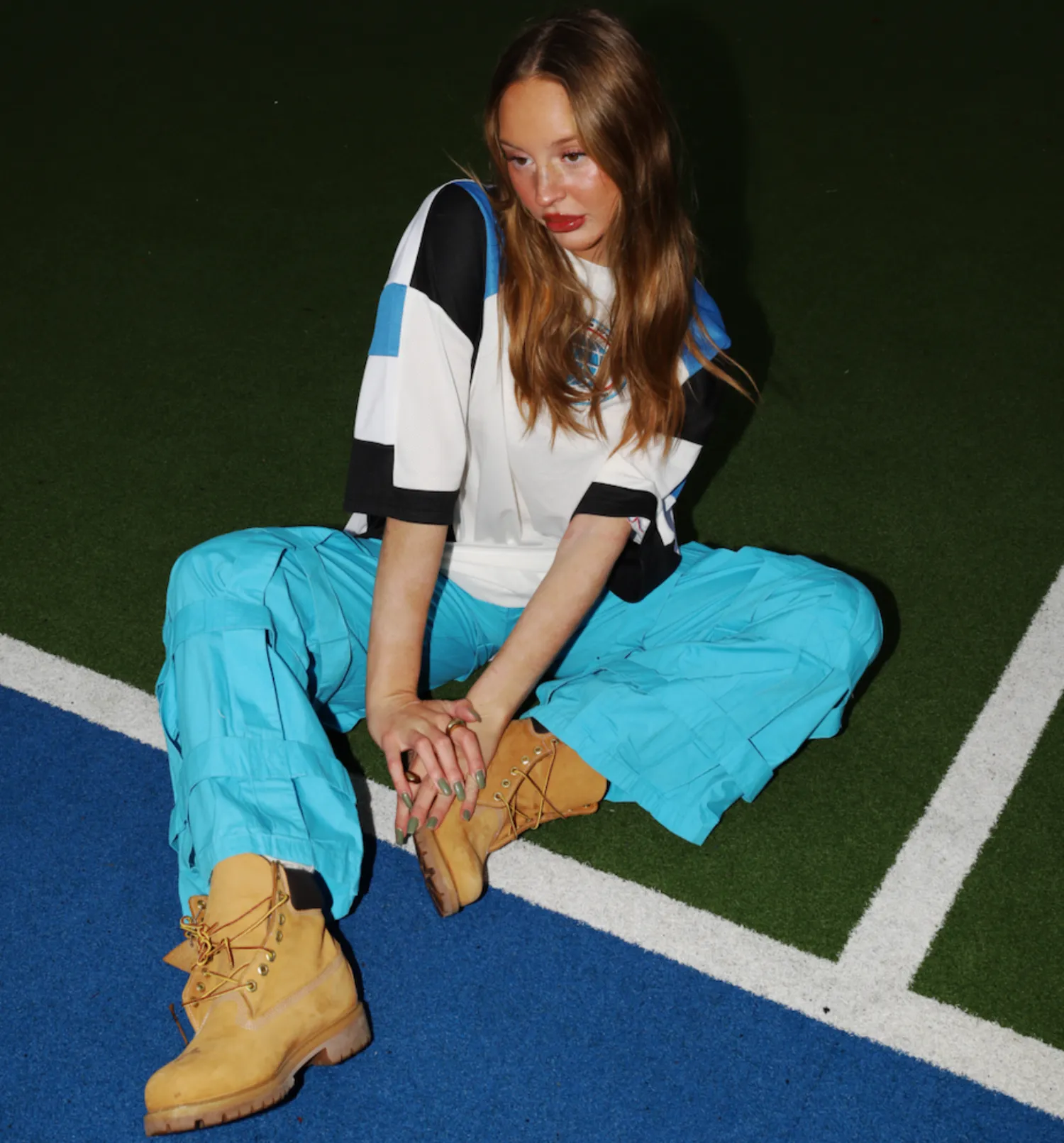 WOMENS DARK BLUE LATTICE TROUSERS sold by Criminal Damage product image thumbnail 5