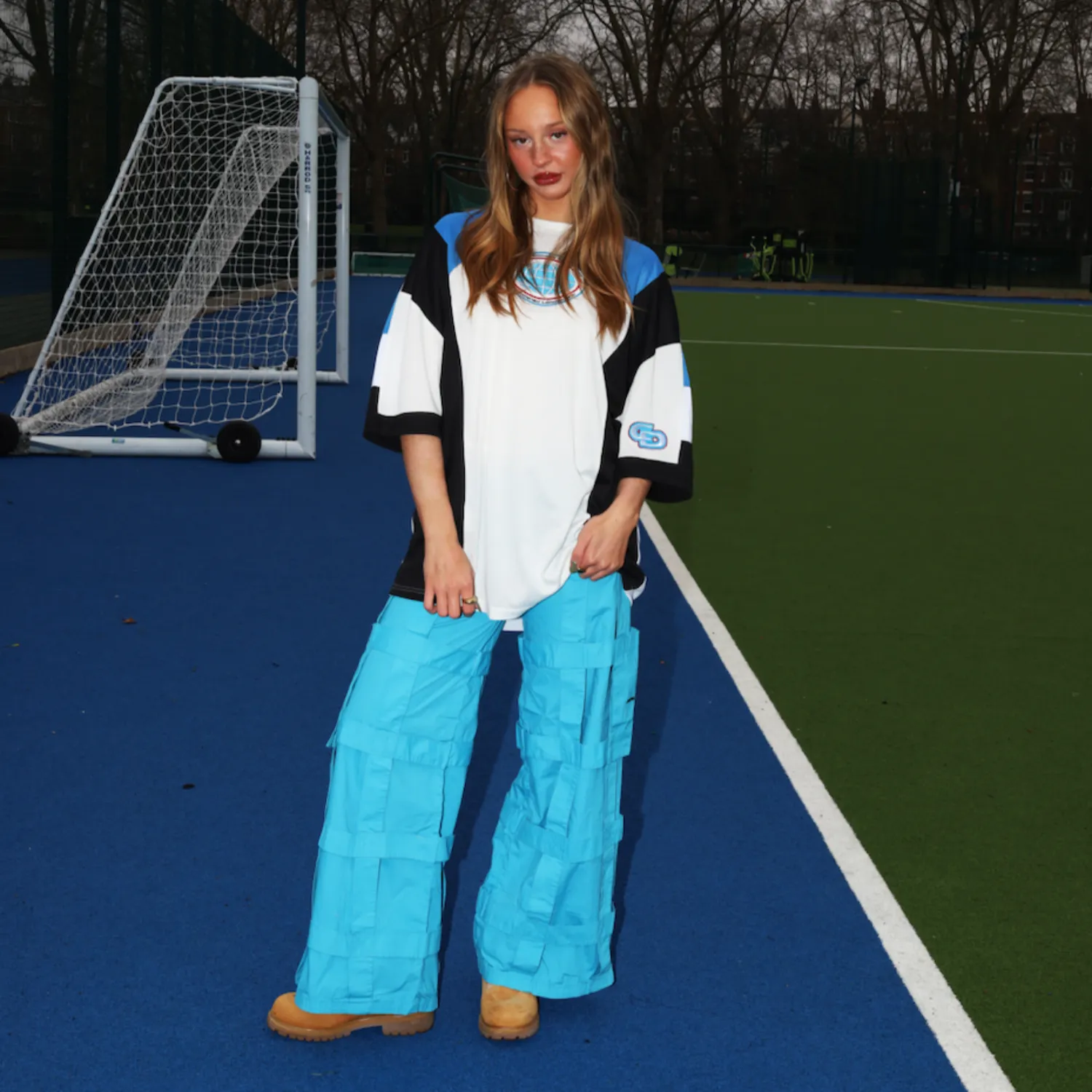 WOMENS DARK BLUE LATTICE TROUSERS sold by Criminal Damage product image thumbnail 2