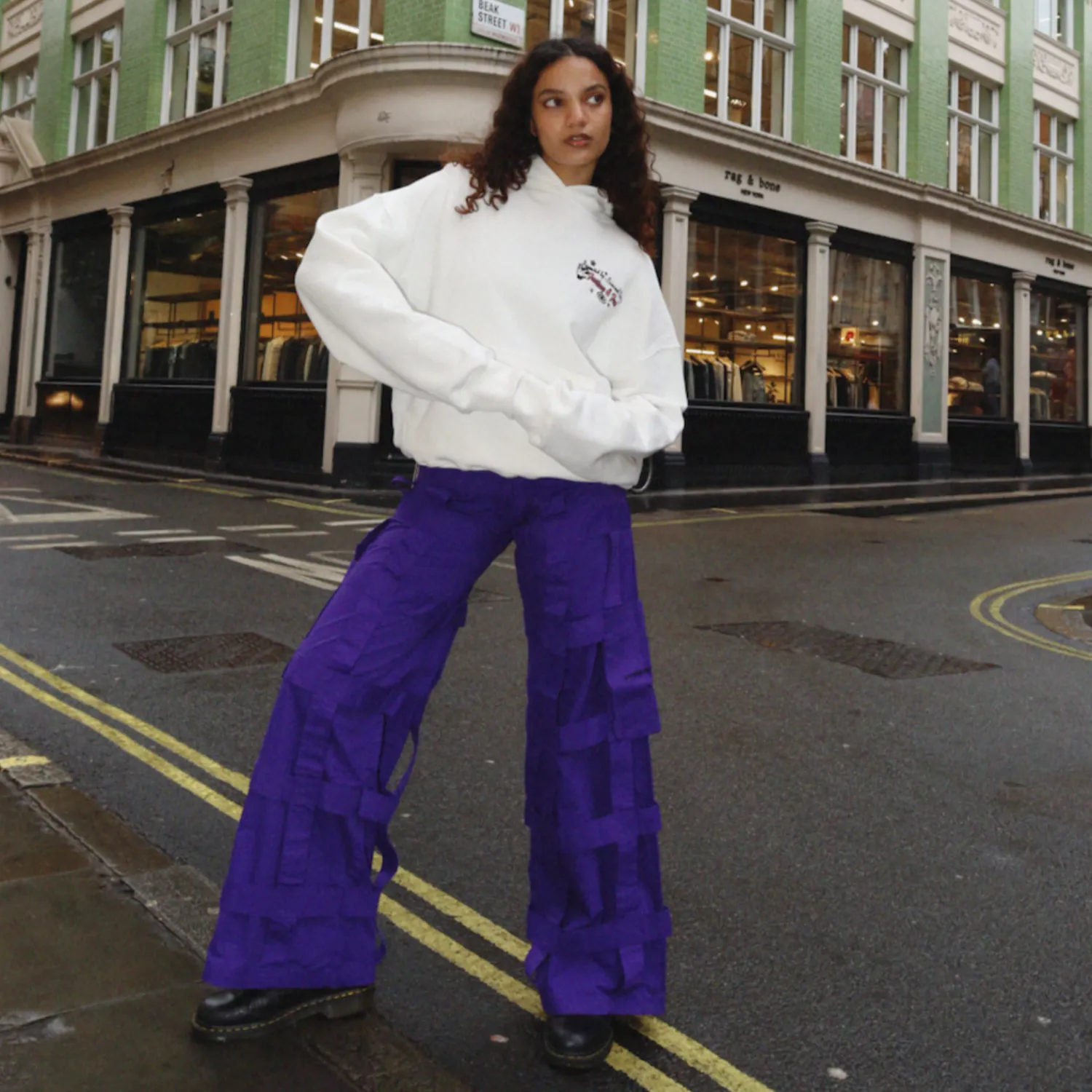 WOMENS PURPLE LATTICE TROUSERS sold by Criminal Damage