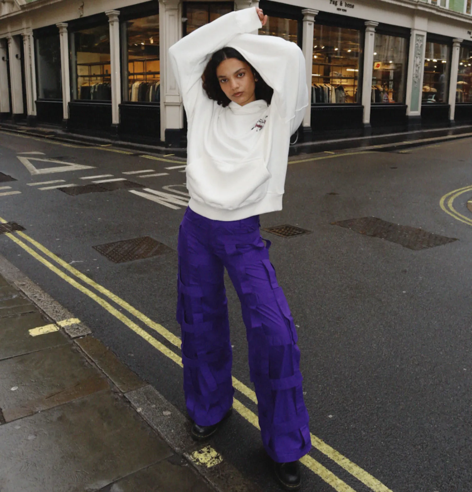 WOMENS PURPLE LATTICE TROUSERS sold by Criminal Damage product image thumbnail 2