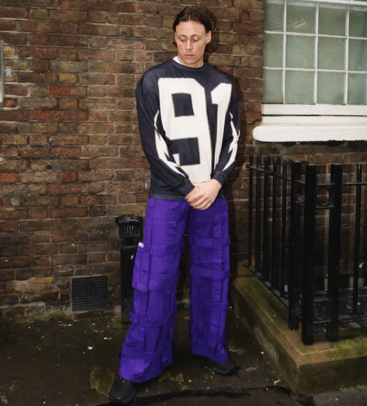 MENS PURPLE LATTICE TROUSERS sold by Criminal Damage