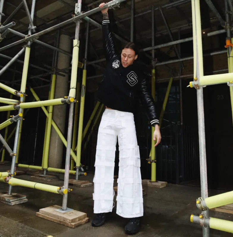 MENS WHITE LATTICE TROUSERS sold by Criminal Damage