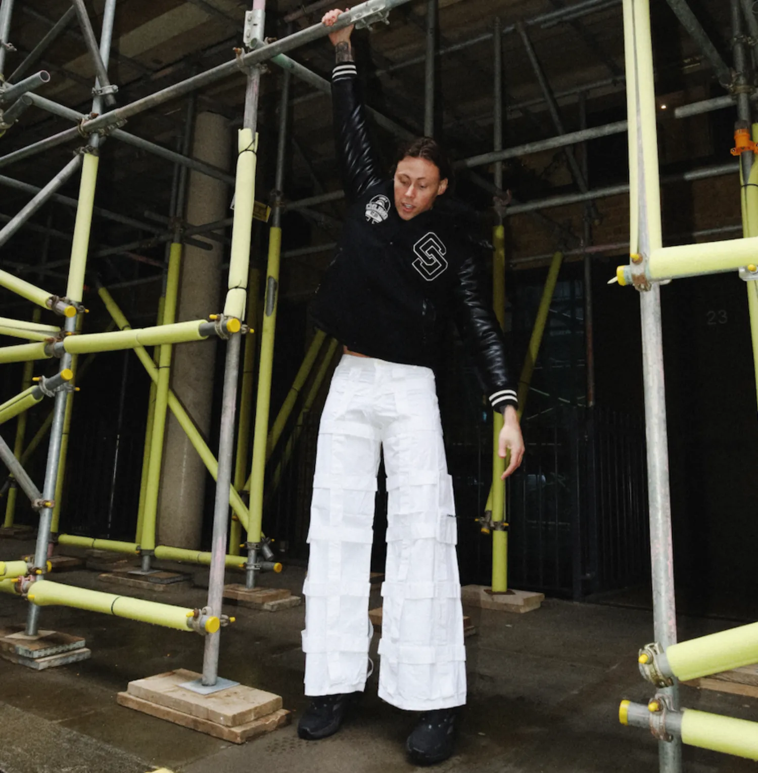 MENS WHITE LATTICE TROUSERS sold by Criminal Damage