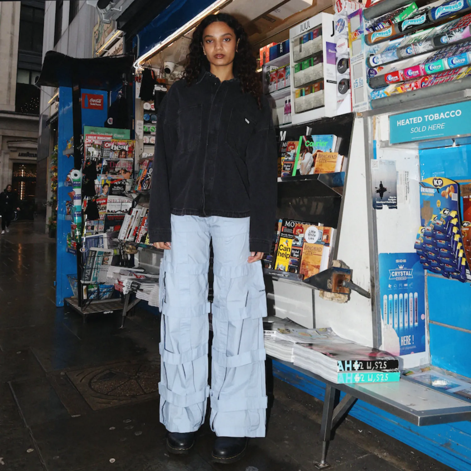 WOMENS BLUE LATTICE TROUSERS sold by Criminal Damage