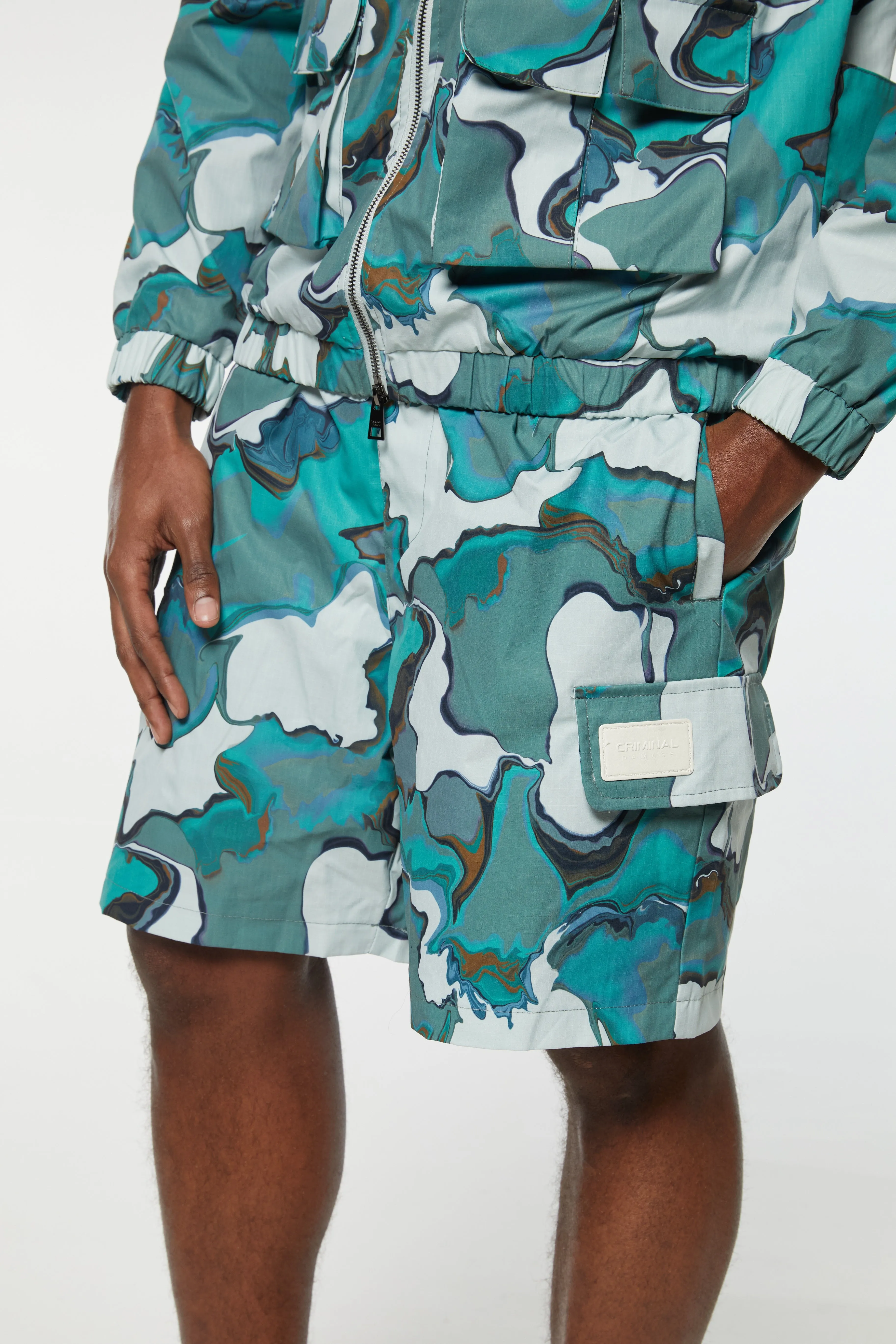 MARBLE PRINT SHORTS sold by Criminal Damage product image thumbnail 2
