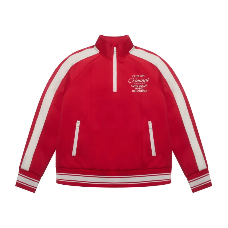 PIN TUCK HALF ZIP TRACK TOP sold by Criminal Damage