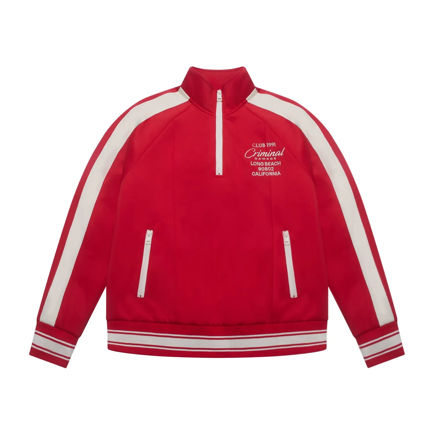 PIN TUCK HALF ZIP TRACK TOP sold by Criminal Damage