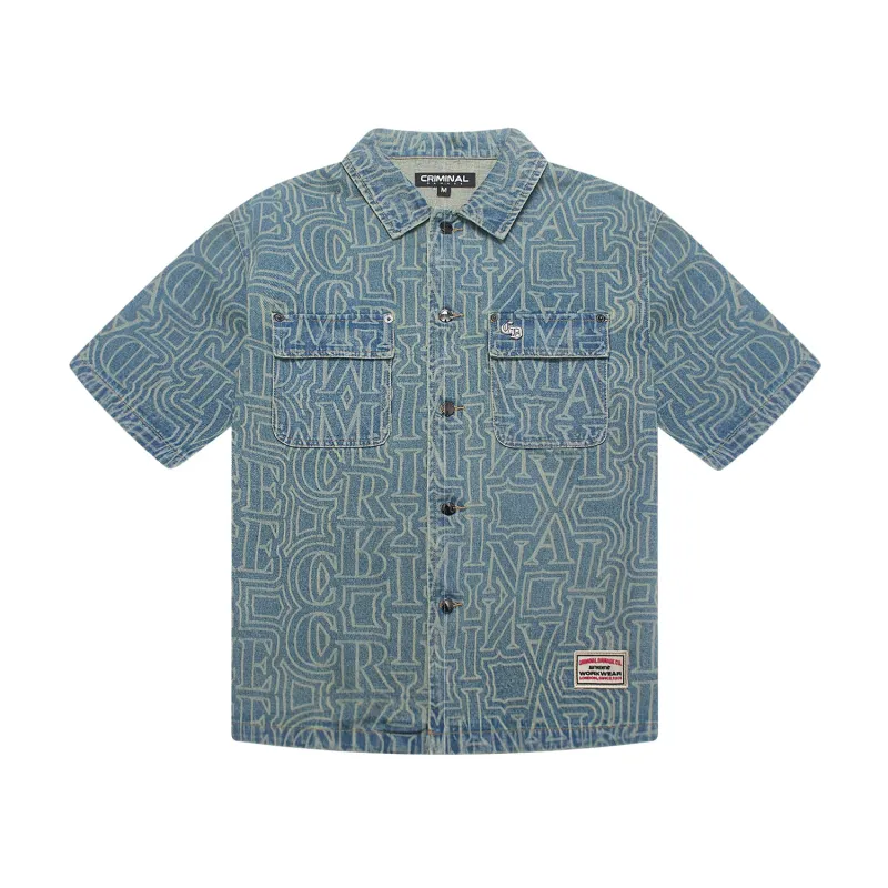 BERKELEY MONOGRAM DENIM SHIRT made by Criminal Damage