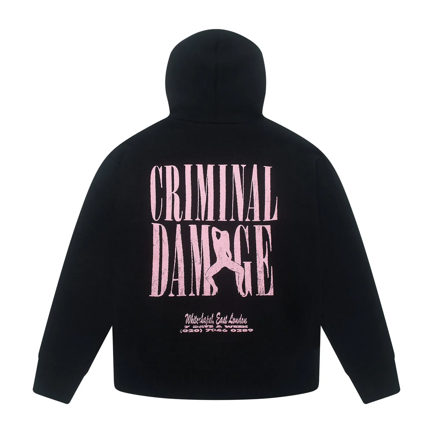 STRIPTEASE KNITTED HOODIE sold by Criminal Damage