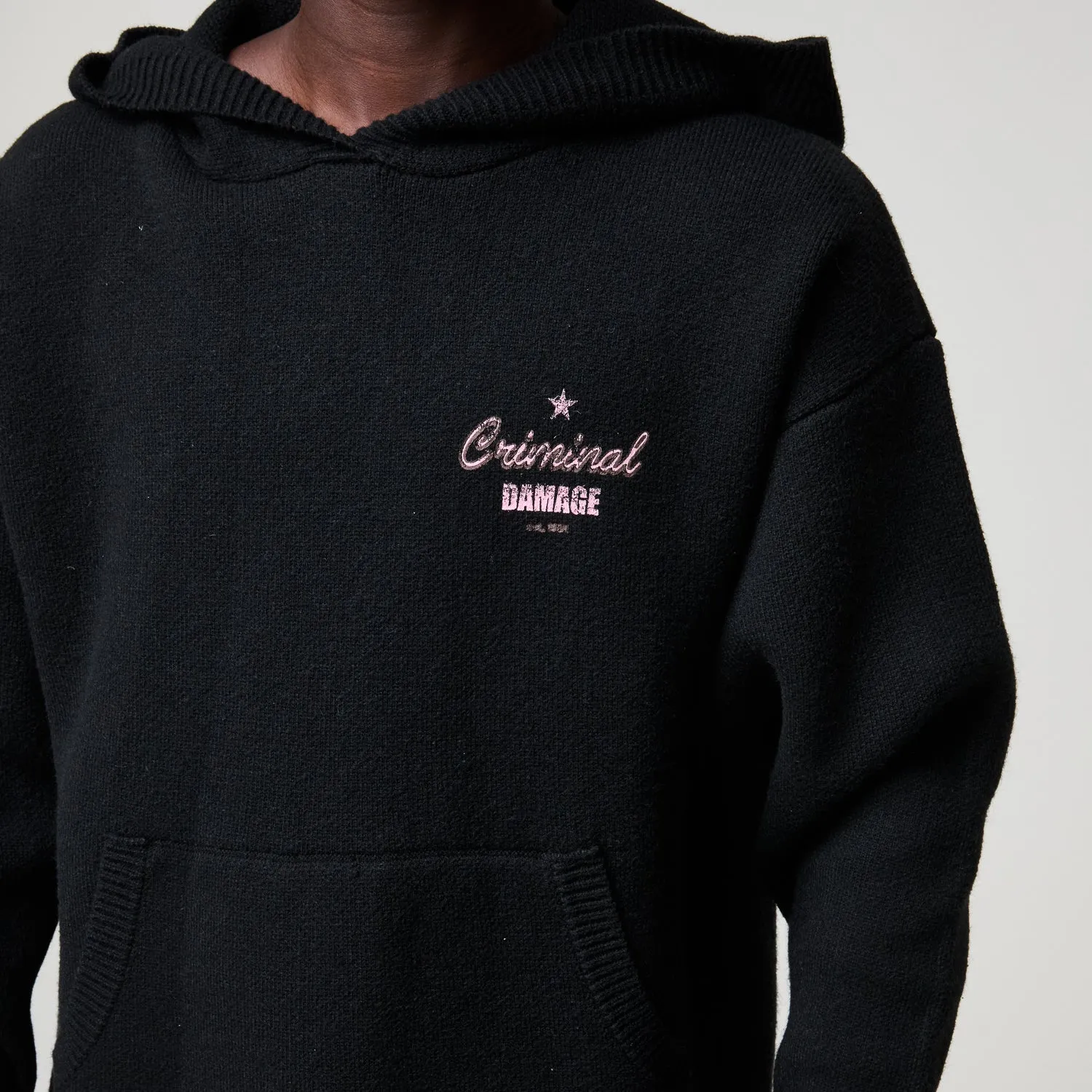 STRIPTEASE KNITTED HOODIE sold by Criminal Damage product image thumbnail 5