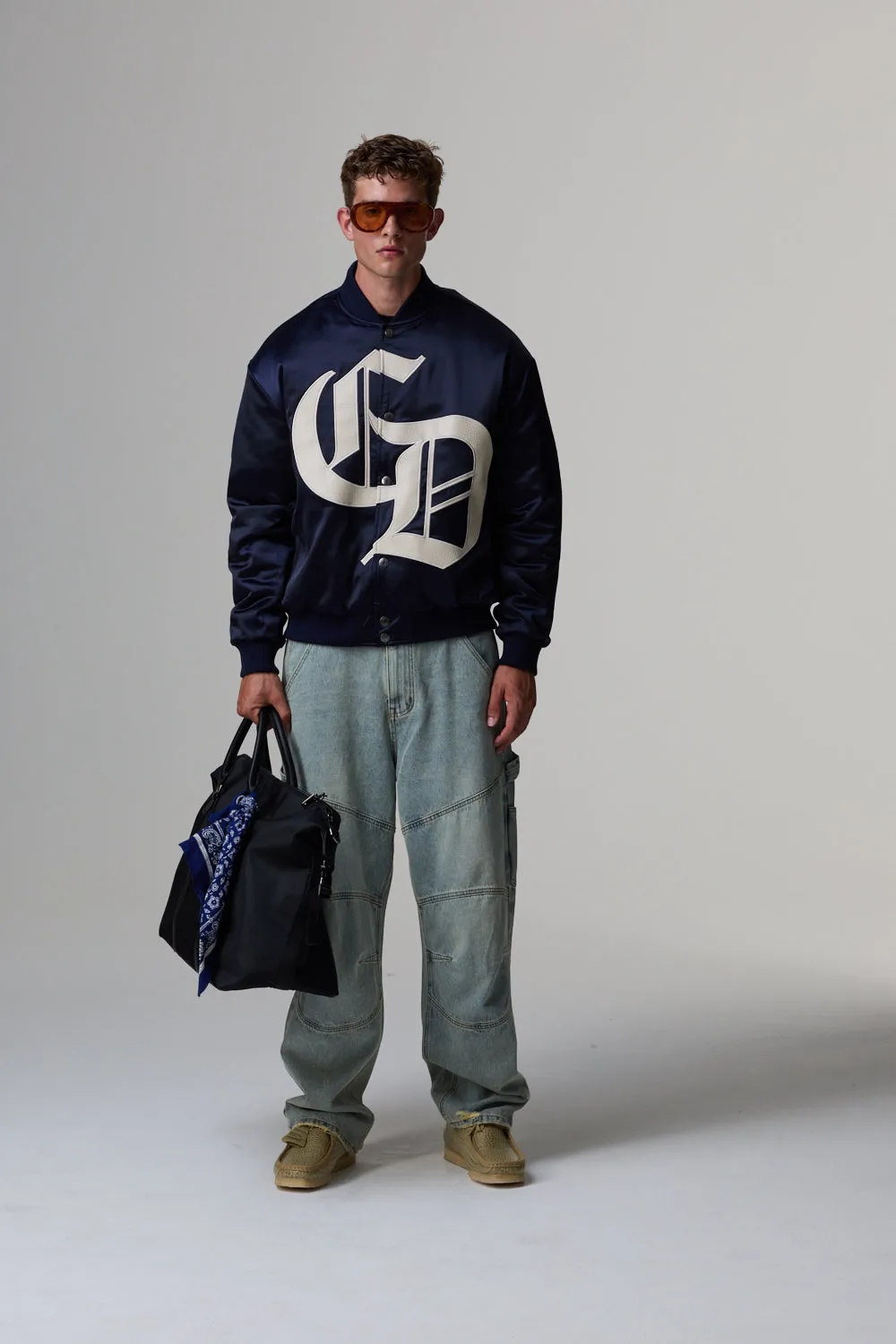 XL LOGO SATIN BOMBER JACKET sold by Criminal Damage product image thumbnail 2