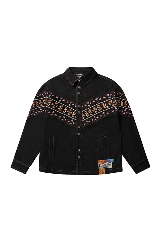 FAIR ISLE KNIT DENIM SHIRT made by Criminal Damage