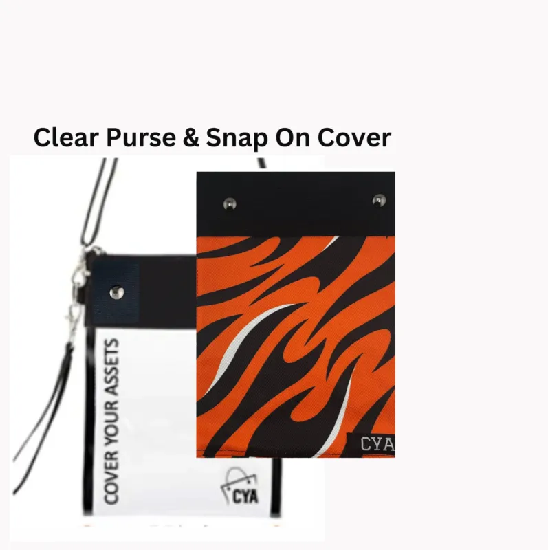 Orange & Black Stripes - Tall - Purse & Cover sold by CYA - Cover Your Assets