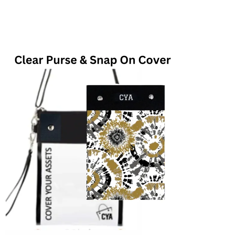 Black & Gold Tie Dye - Tall Purse & Cover sold by CYA - Cover Your Assets