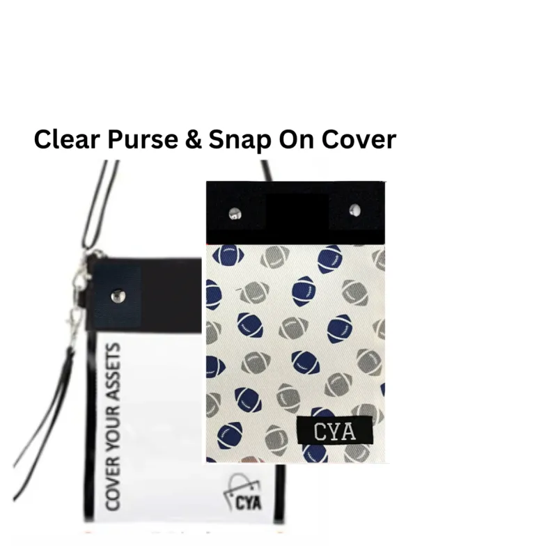 Blue & Gray Ftballs - Tall- Purse & Cover sold by CYA - Cover Your Assets