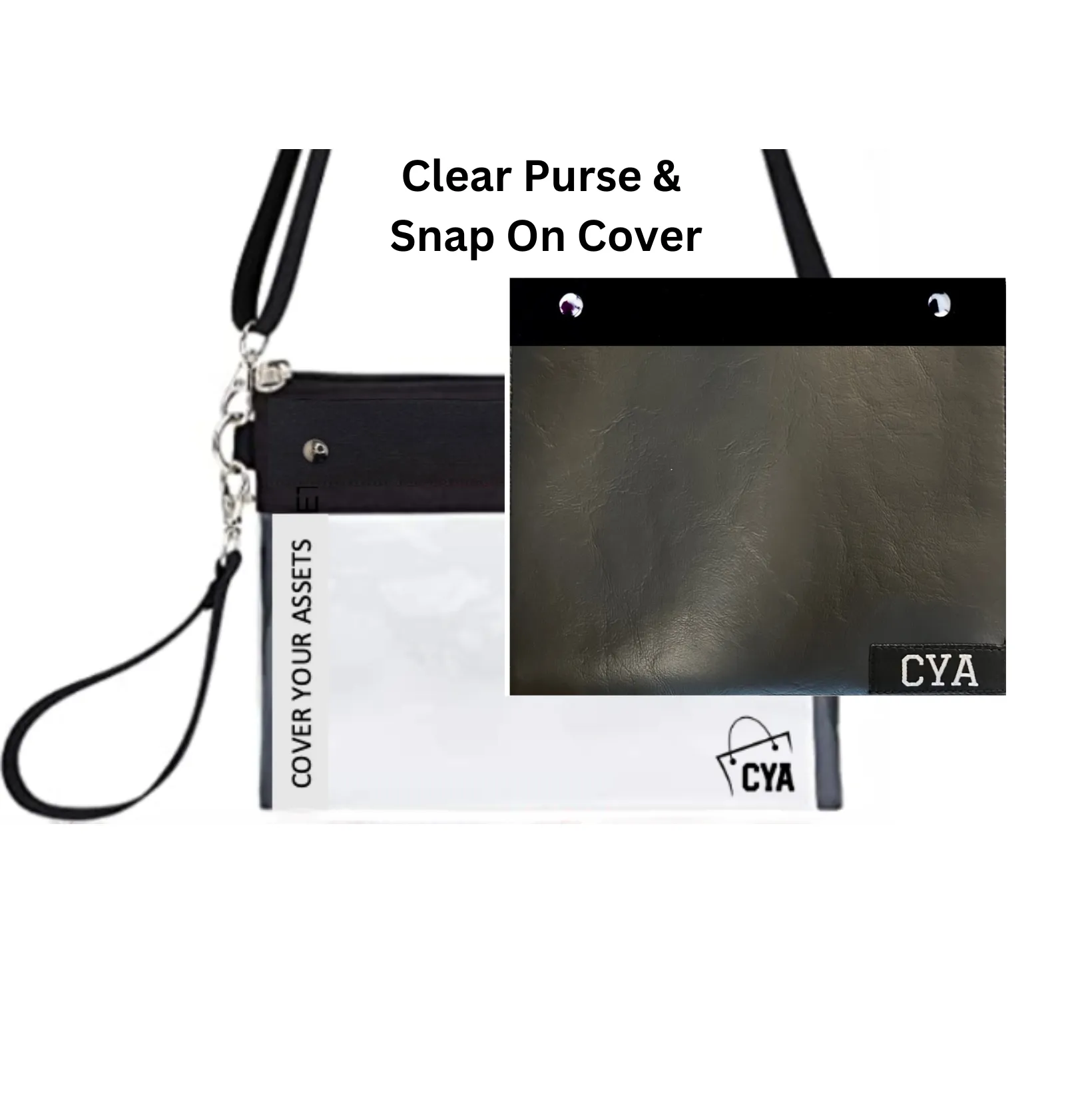 Black Leatherette - Wide - Purse & Cover sold by CYA - Cover Your Assets