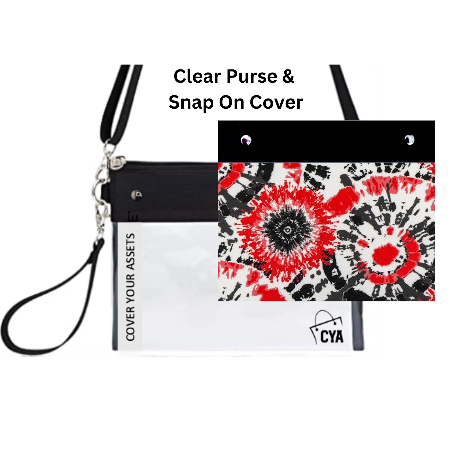 Red & Black Tie Dye - Wide - Purse & Cover sold by CYA - Cover Your Assets