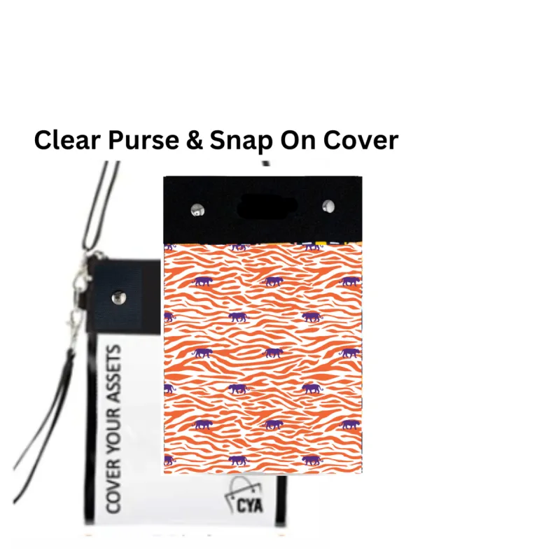 Orange Stripes & Purple Tigers - Tall - Purse & Cover sold by CYA - Cover Your Assets