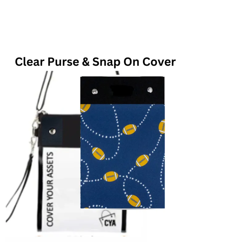 Navy & Gold Toss - Tall- Purse & Cover sold by CYA - Cover Your Assets