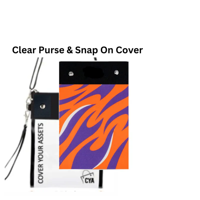 Orange & Purple Stripes - Tall - Purse & Cover sold by CYA - Cover Your Assets