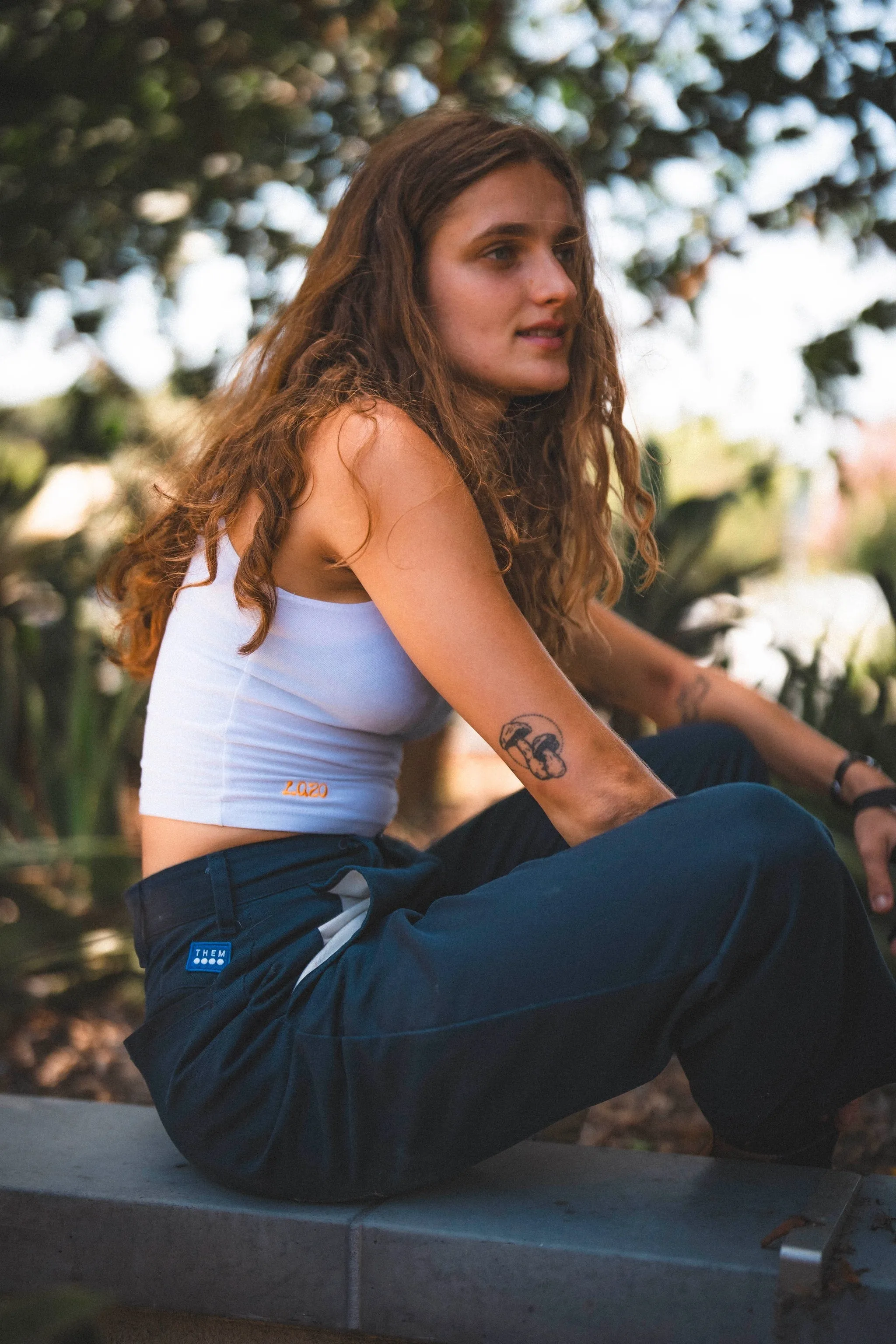 Lazo Fitted Crop Tank with Embroidery - White sold by Lazo product image thumbnail 5