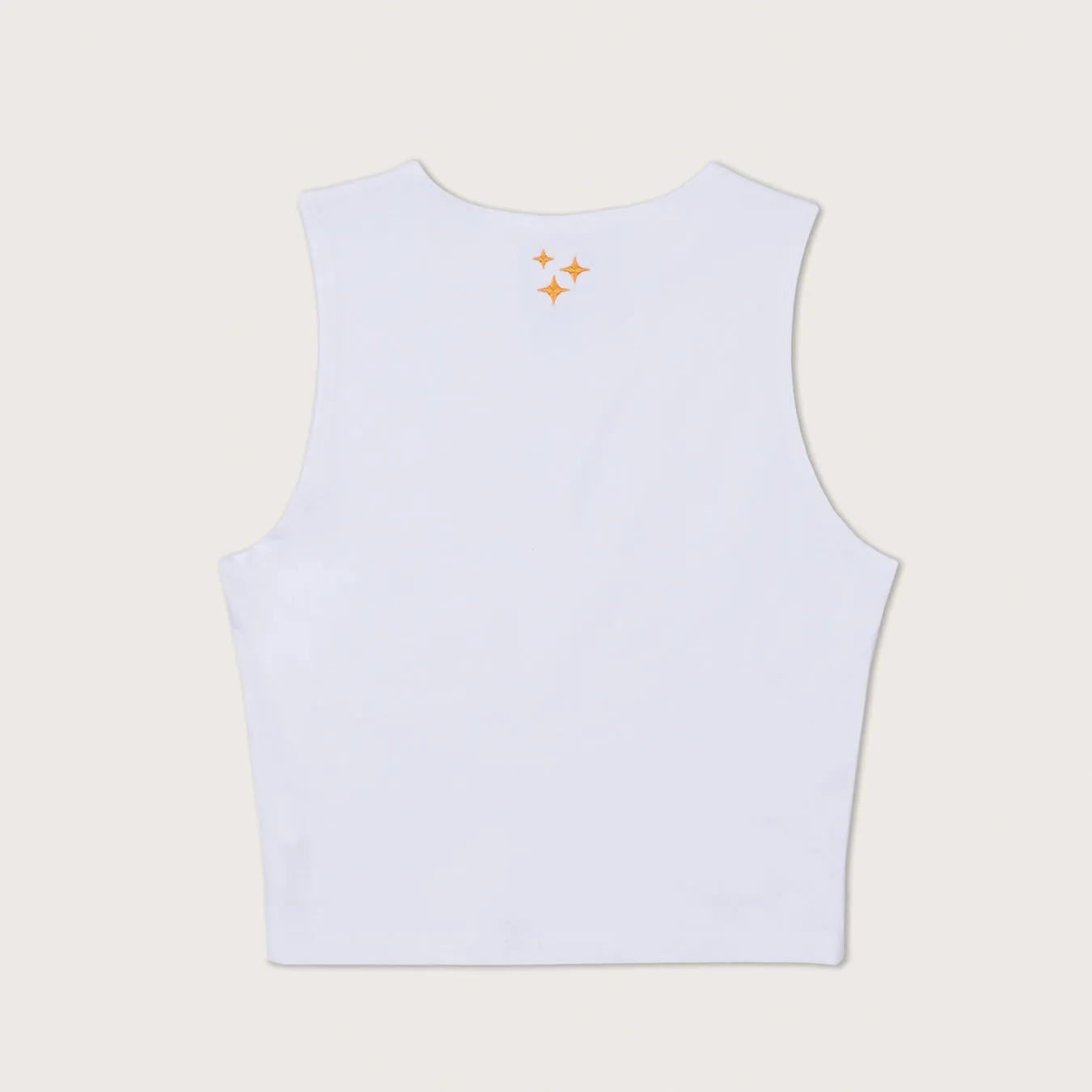 Lazo Fitted Crop Tank with Embroidery - White sold by Lazo product image thumbnail 2