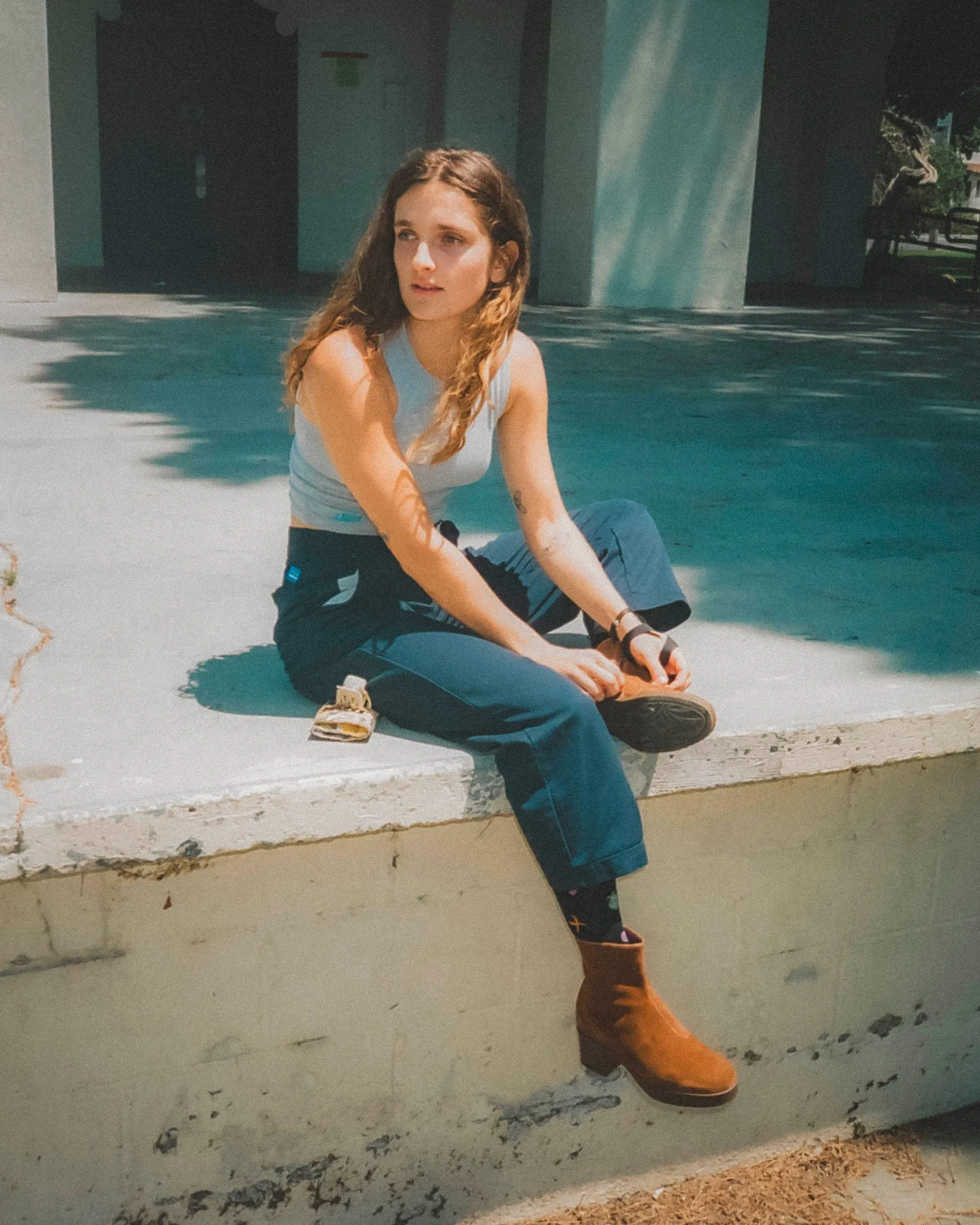 Lazo Fitted Crop Tank with Embroidery - Gray sold by Lazo product image thumbnail 5