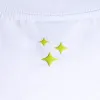 Lazo Crop Tee with Variegated Puff Print - White sold by Lazo