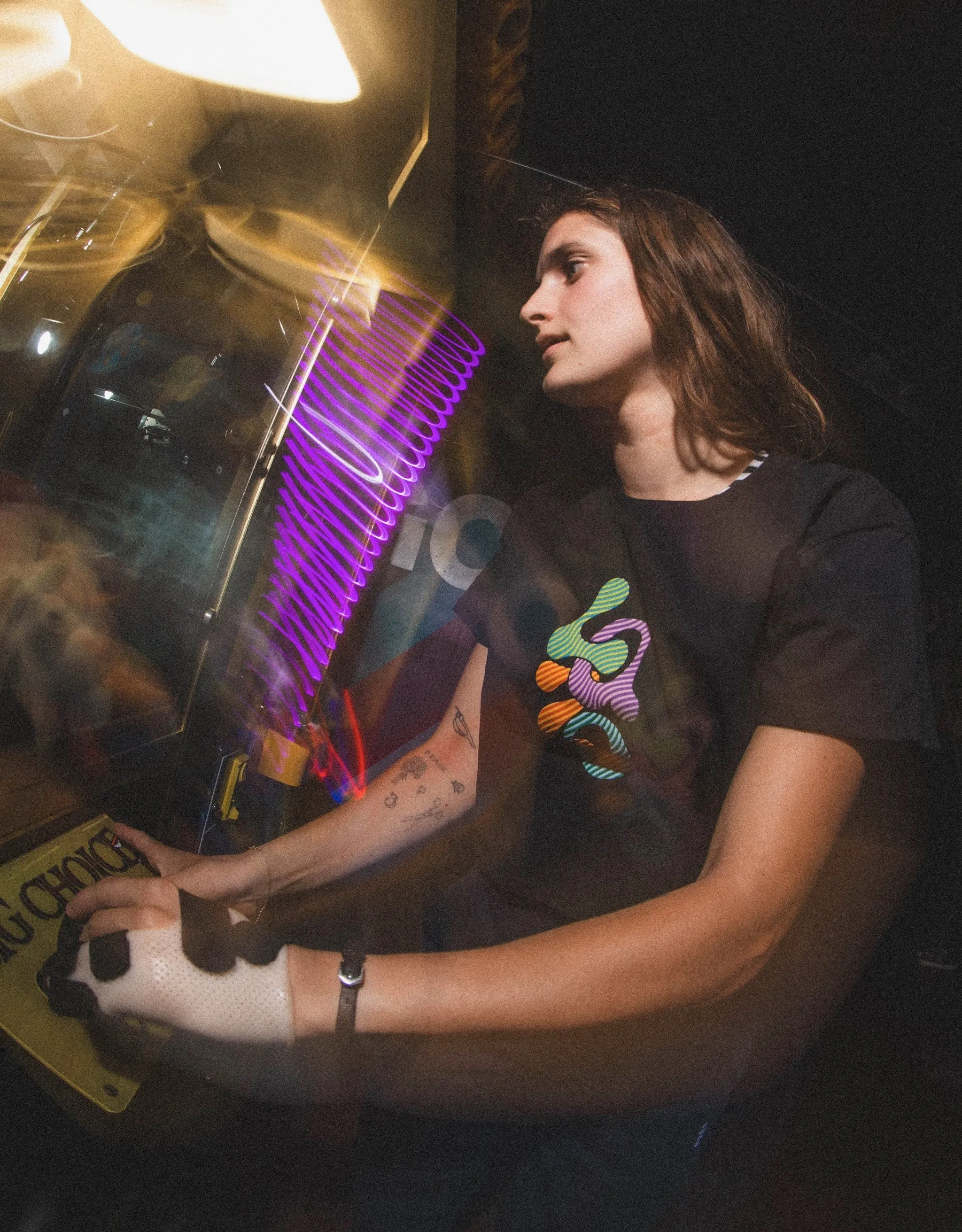 Lazo Crop Tee with Variegated Puff Print - Black sold by Lazo product image thumbnail 5