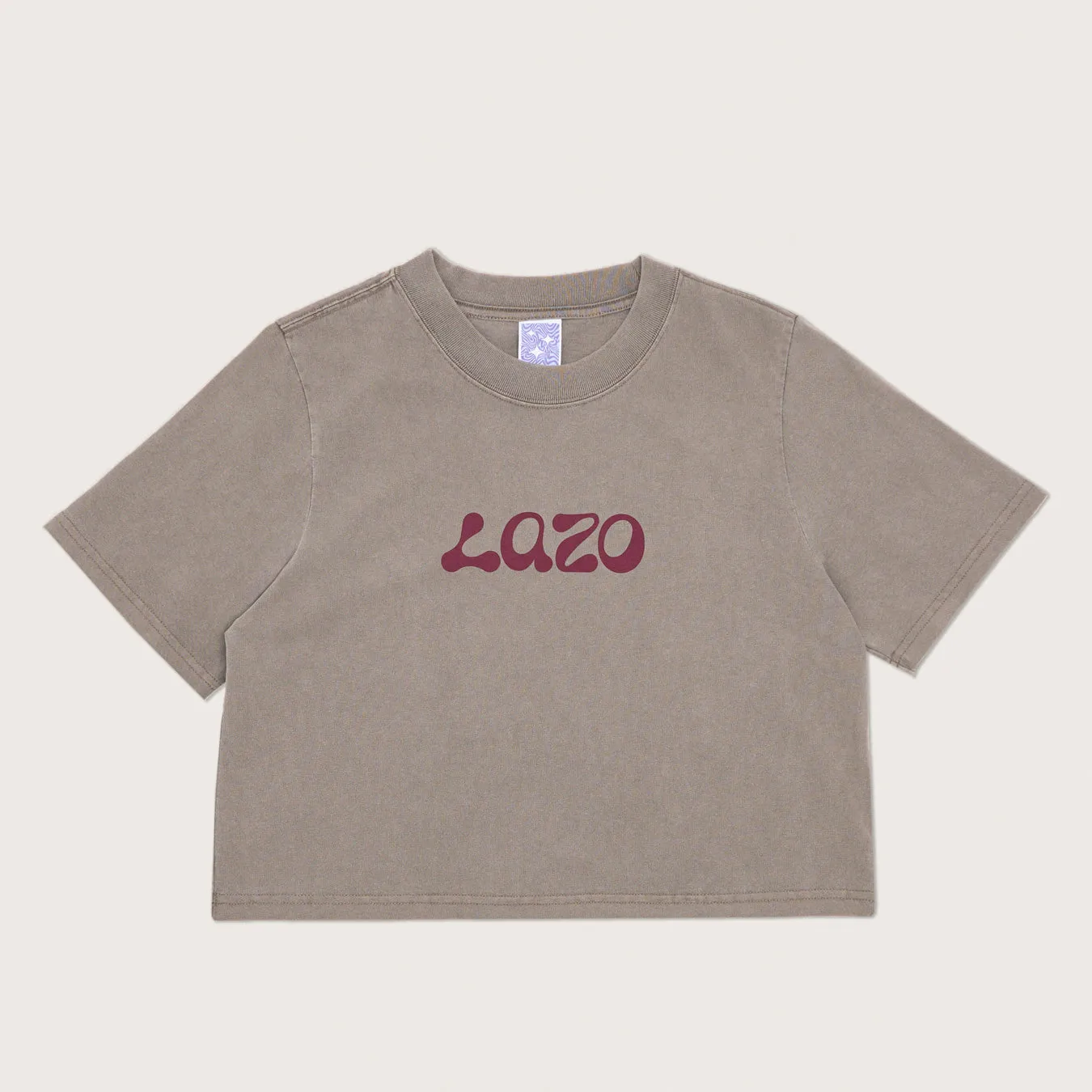 Lazo Crop Tee with Classic Logo - Gray sold by Lazo